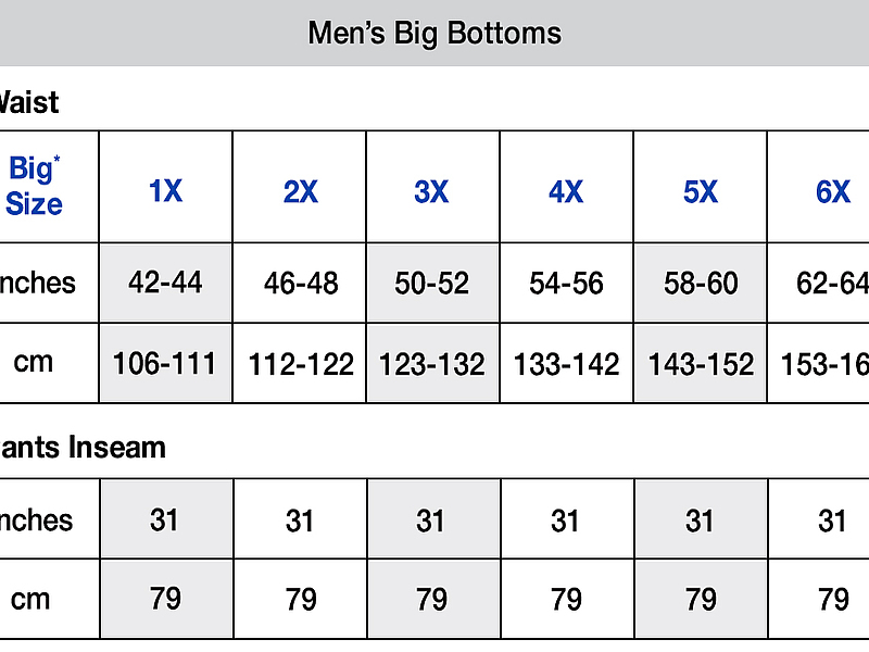 champion jogger size chart