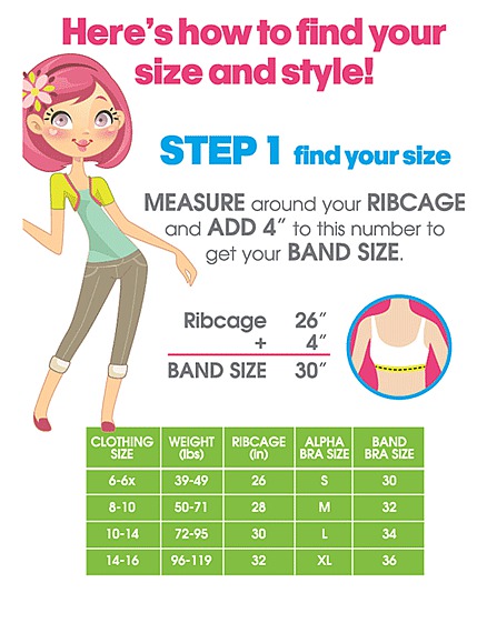 Maidenform Girl Bra Size Chart